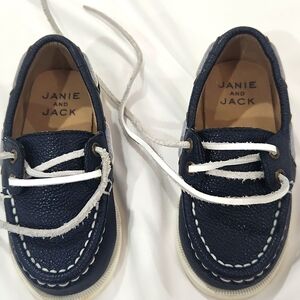 Janie & Jack Boys Navy Loafers Boat Shoes Size 6